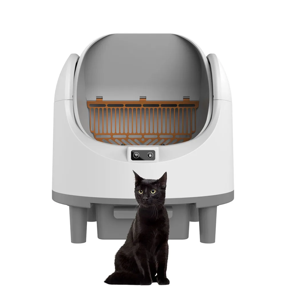 

STLFAPP Controlled Smart Automatic Cat LitterssBox Самоочищающийся закрытый лоток с удалением запаха Легкая очистка для нескольких кошек