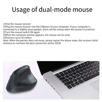 4800DPI Vertical Gaming Mouse 2.4G Bluetooth-compatible Mouse for PC Laptop