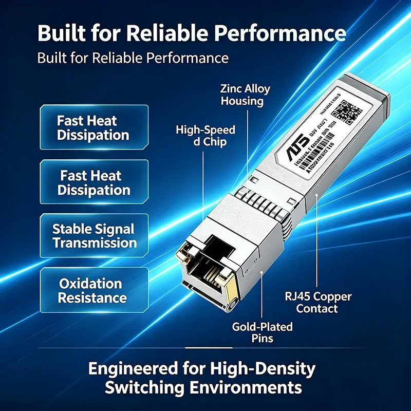 10GBASE-T SFP+ to RJ45 Copper Transceiver Module DDM 30m Compatible with Cisco MikroTik Ubiquiti TP-Link Switch