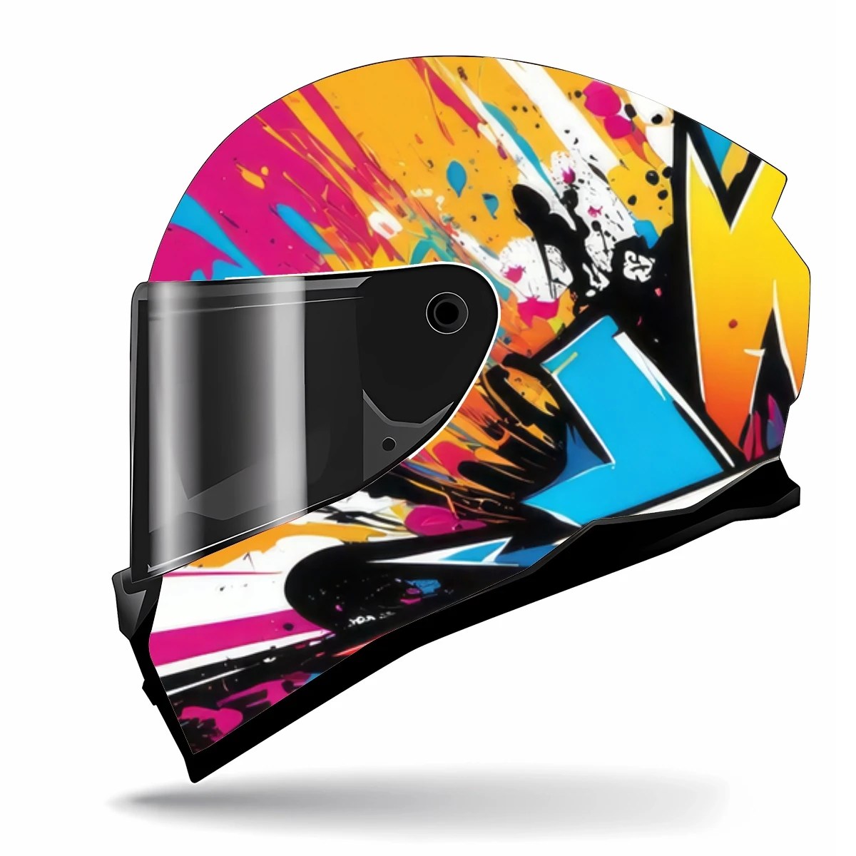 Street Art Graffiti Style Full Helmet Wrap Sticker Motorcycle Helmet Racing Graphic Decal Vinyl Wrap Helmet Decor Sticker