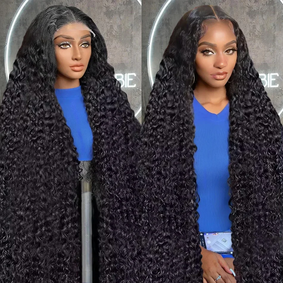 

13x6 Deep Wave HD Transparent Lace Frontal Human Hair Wig 200 Density 30 34 38 Inch Deep Curly Wig 13x4 Lace Front Wig For Women