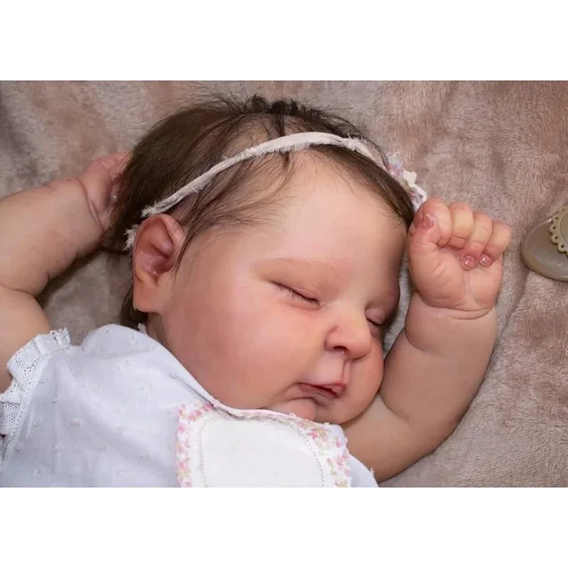 50CM Reborn Doll Peaches Soft Body Lifelike Doll with 3D Skin Multiple Layers Painting with Visible Veins Soft Touch Doll