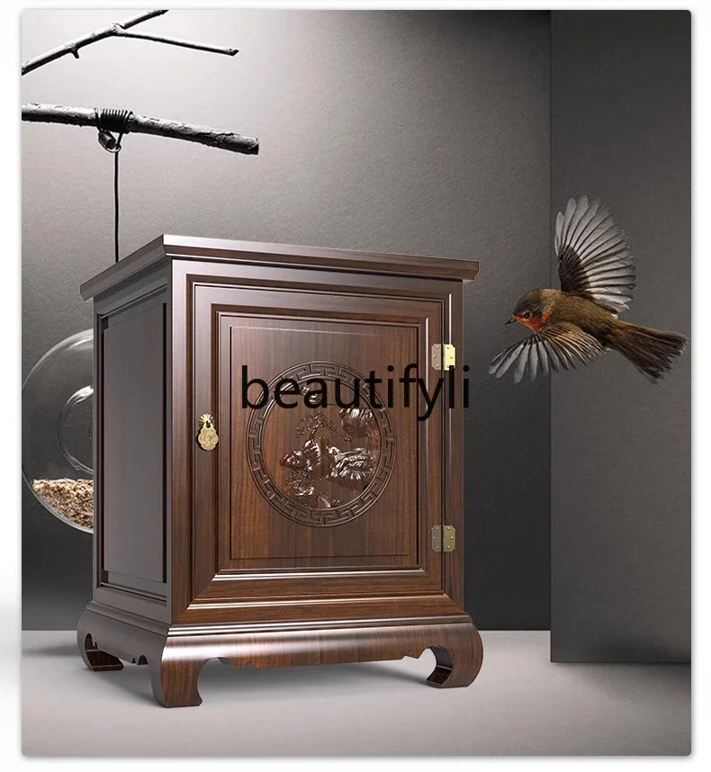

ss C New Chinese solid wood safe invisible 72cm anti-theft all-steel large-capacity smart bedside table