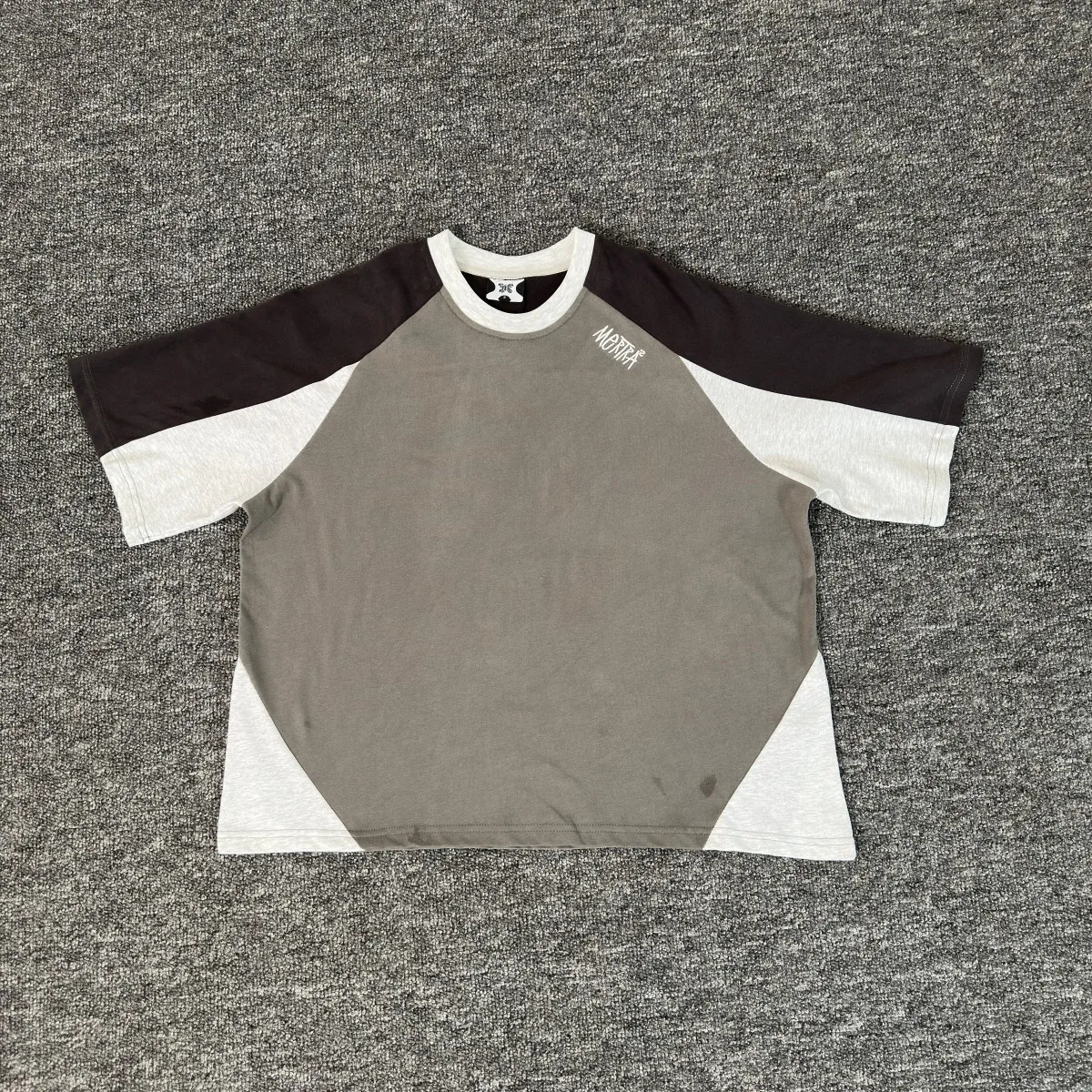 

Vintage Mertra Patchwork T Shirt Men Women 1:1 High Quality Gray Tee Tops T-Shirt