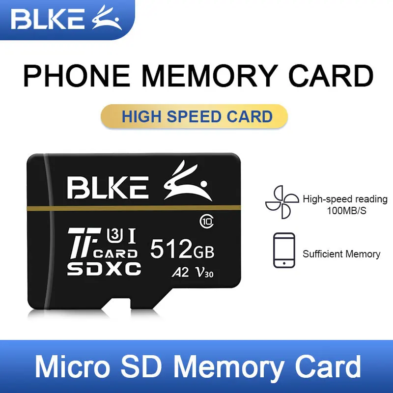 BLKE Mobile Memory Card High Speed TF Card Storage Card Suitable for Huawei Honor OPPO VIVO Redmi Samsung Micro SD Card Storage