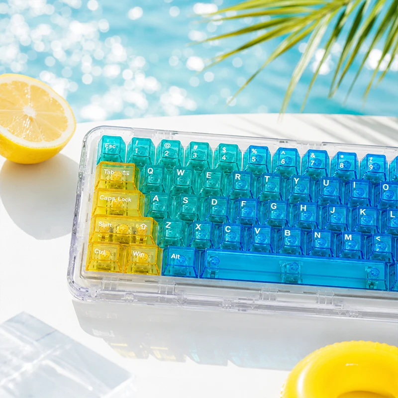 132key/set Blue ocean keycaps PC positive engraving high-precision transfer printing process OEM height cross axis keyboard keys
