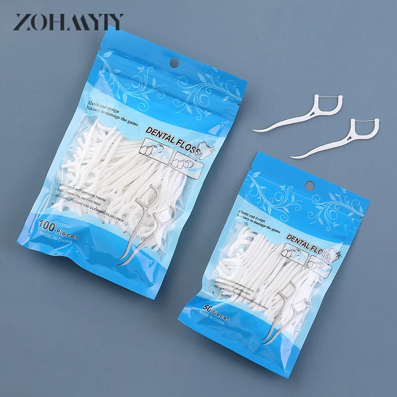 8/30/50pcs Tooth Floss Oral Hygiene Dental Floss Soft Plastic Interdental Brush Toothpick Healthy for Teeth Cleaning Oral Care