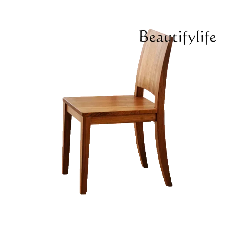 

Nordic all solid wood antique dining chair simple log single chair