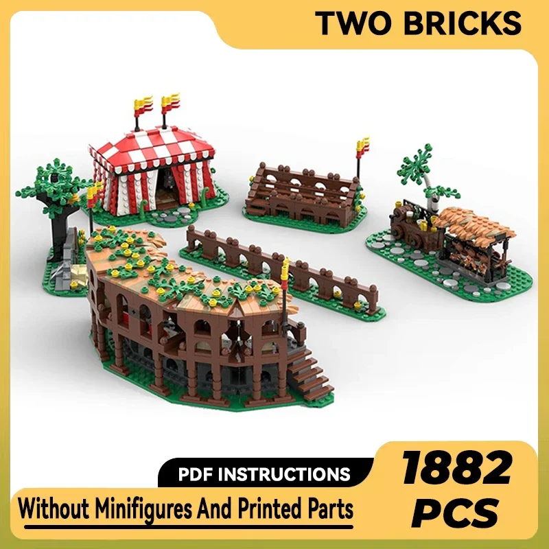 Medieval Castle Model Moc Building Bricks Lion Knights' Tournament Technology Modular Blocks Gift Christmas Toy DIY Set Assembly