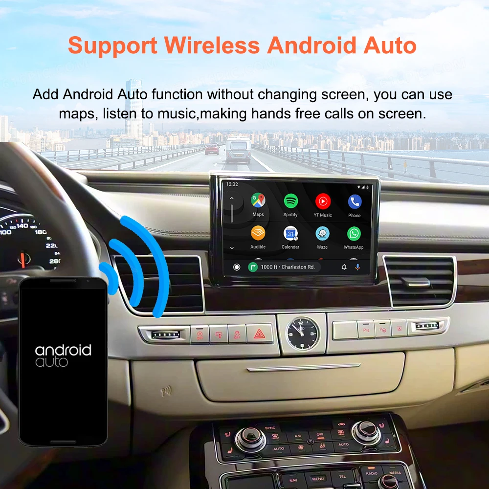 Bonroad Linux Kabelloses CarPlay Android Auto Interface für Audi A8 2012-2018 MMI 3G System 7-Zoll-Bildschirm Upgrade Decoder Box Airplay – Detail 6