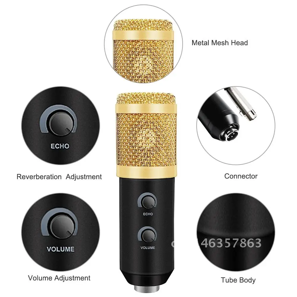 Professional USB Condenser Microphone BM-900 Podcast Recording Upgraded for Computer Studio YouTube Karaoke Mic 800 Mikrofon