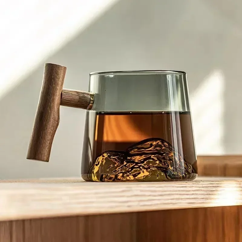High borosilicate Pyrex tea cup office filtration integrated transparent glass tea drink