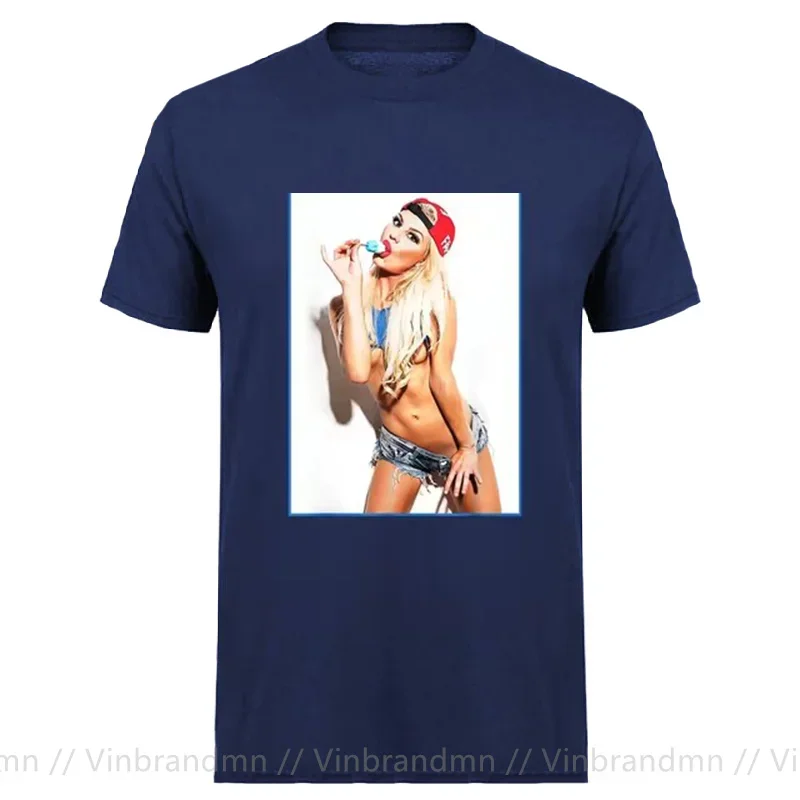 Sexy Hot Girl with Icecream Graphic T Shirt men Ice Pop Pinup T-shirt New Summer Fashion Birthday Valentine Tee Shirt