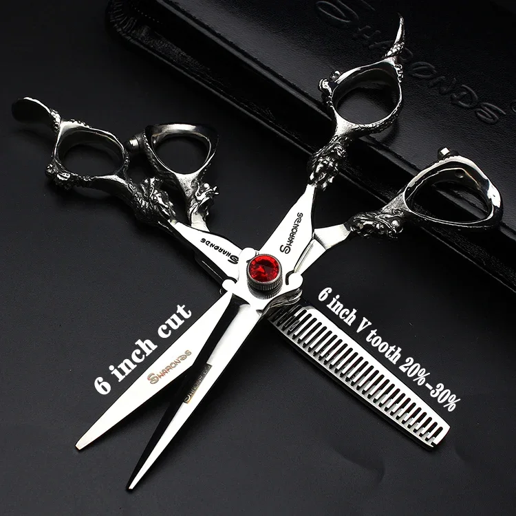 5.5/6/7/8/9 inch hairdressing barber scissors professional barbershop scissors 440C haircut salon cutting shears set thinning