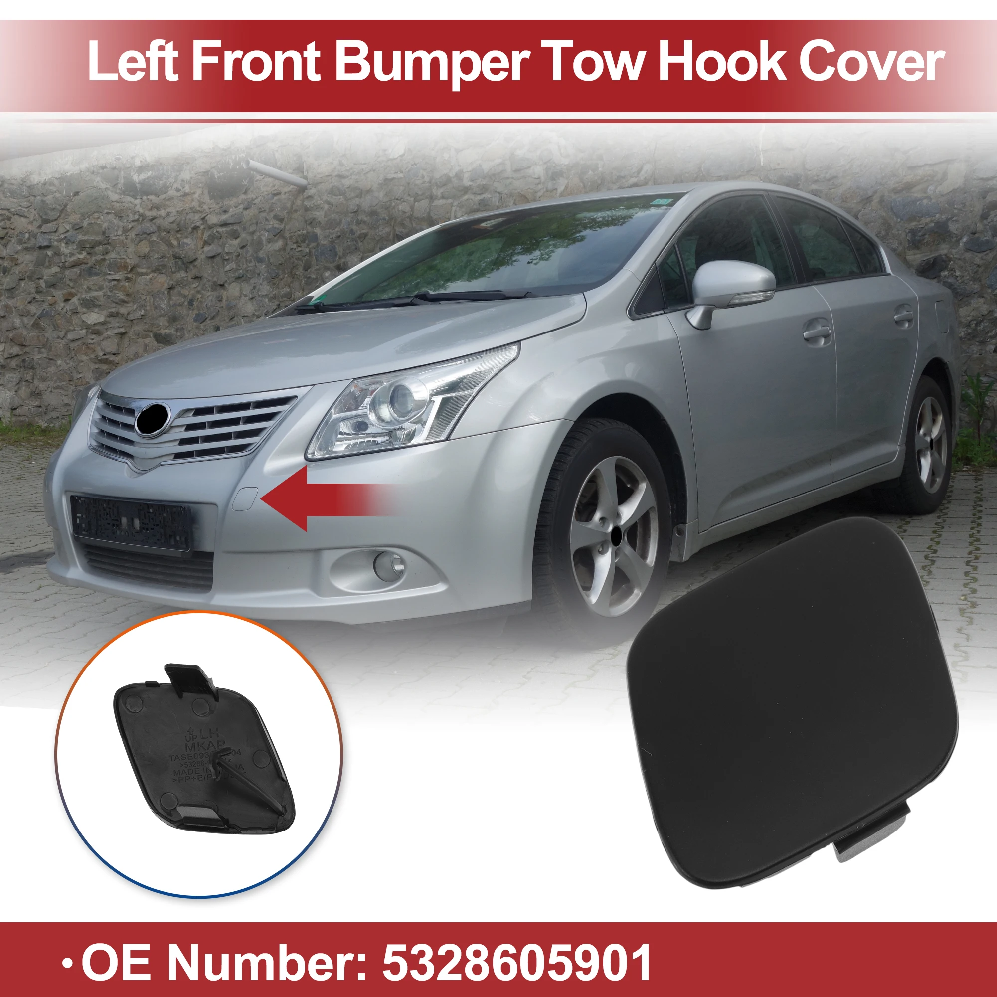 

X Autohaux Left Front Car Tow Hook Cover Cap for Toyota Auris 2006-2009 No.5212802908