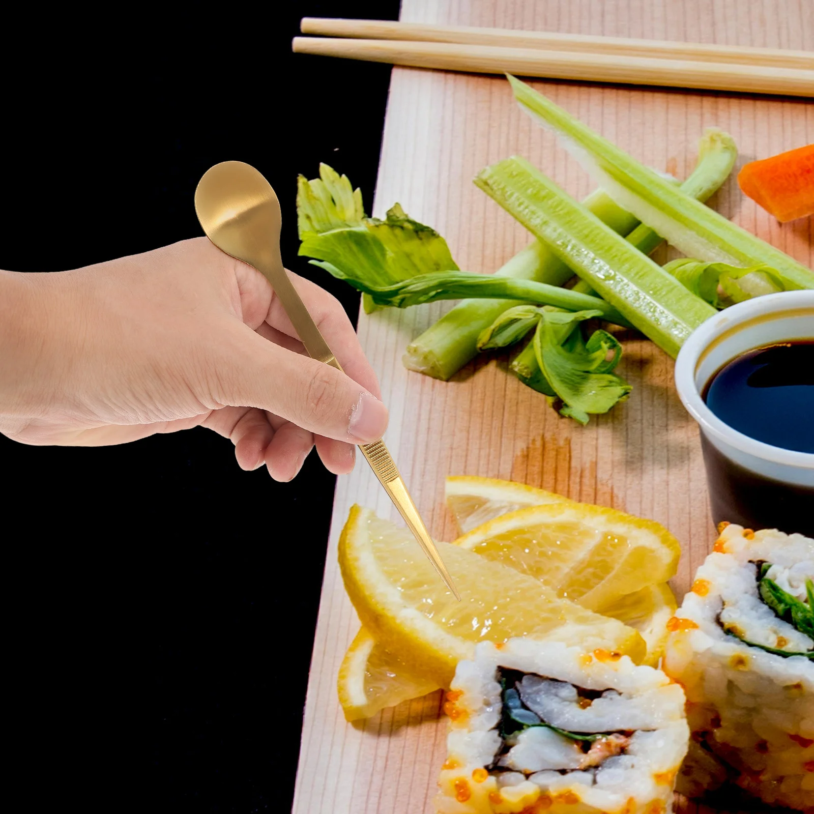 Taste Tester Spoon Chopsticks Tweezers Tasting Spoons Grilling Tongs Cold Dishes Chef Stainless Steel Kitchen Chefs and