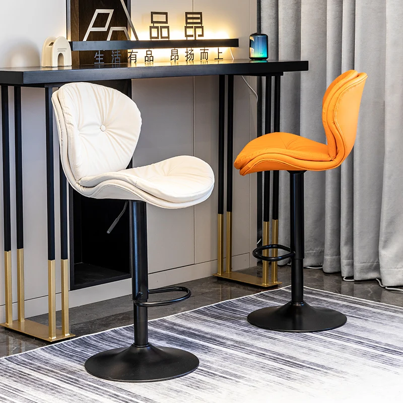 ‌Luxury Adjustable Bar Stool with Backrest, Swivel Kitchen Island Chair, Height Counter Stool for Home & Commercial Use