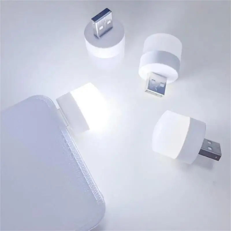 1-6 Stuks Usb Nachtlampje Warm Wit Oogbescherming Boek Leeslamp Usb Stekker Computer Mobiele Power Opladen Led Nachtlamp