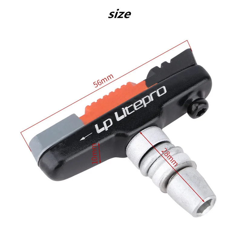 1 pair folding bicycle V brake pad 56mm replaceable brake shoe silent rubber brake колодки тормозные litepro