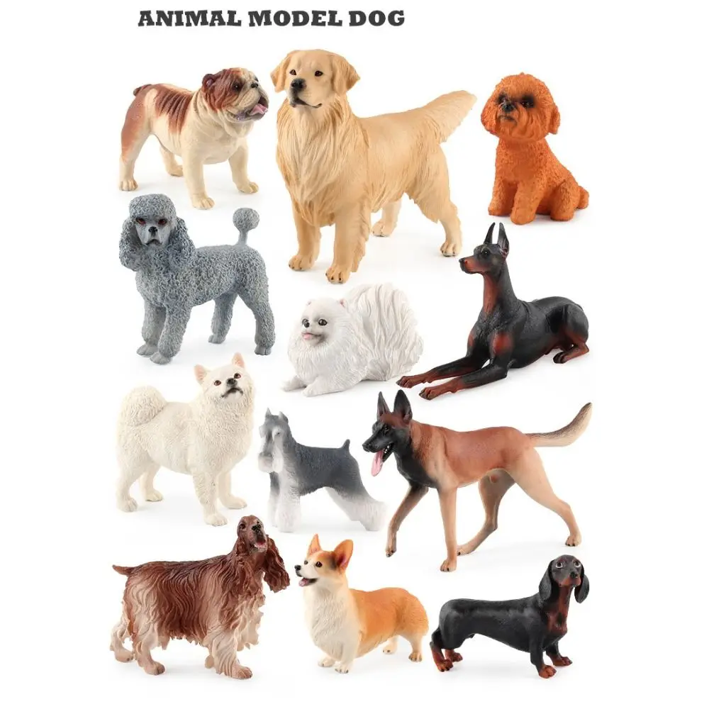 Children Educational Toys Simulation Dog Figurine Solid Realistic Miniature Animal Model Dachshund Labrador Collection