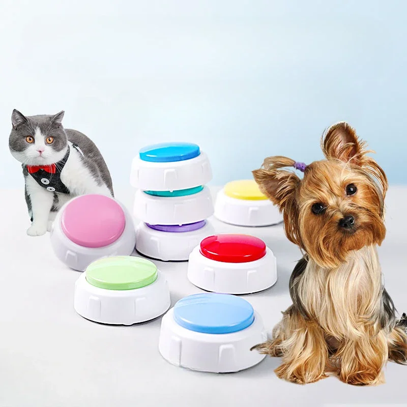 Pet Voice Recording Communication Button Small Dog Cat Speaking Eating Conversation Buttons Language Training Translation