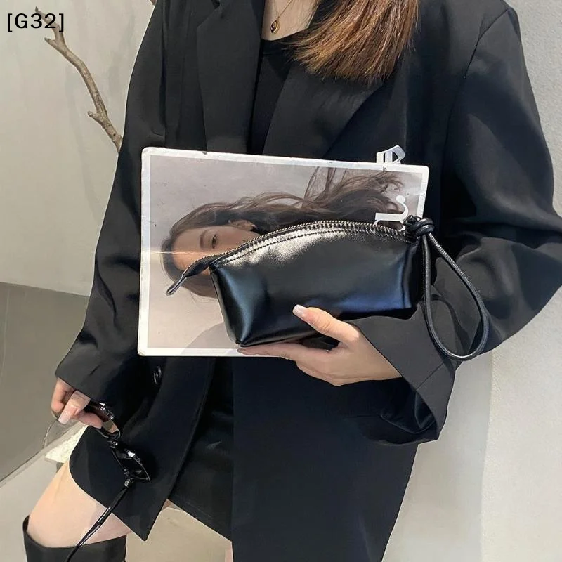 Versatile Casual Wristlet Purse Minimalist Solid Color Handbag Small Handle Bag Wallets Mini Handbag For Women Gifts[G32]