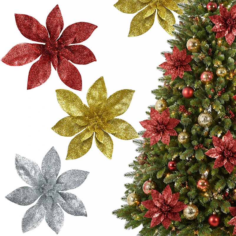 Christmas Wreath Fake - 5/10 peças de flores artificiais de