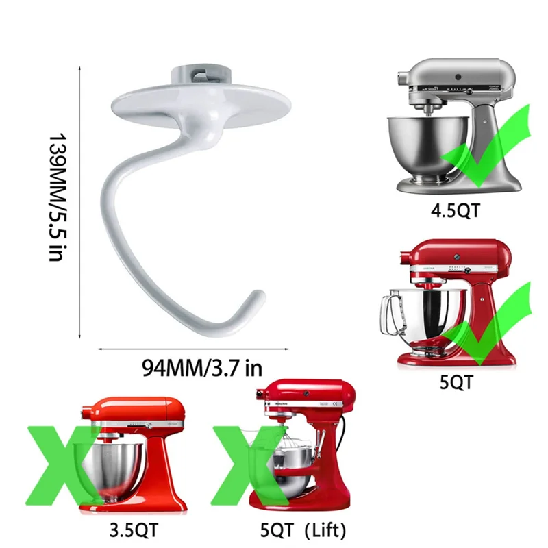 Para assecories de ajuda de cozinha 4.5-5 qt misturadores de suporte de cabeça inclinada acessório de pá kitchenaid para k45b/k5thcb/k5thbs