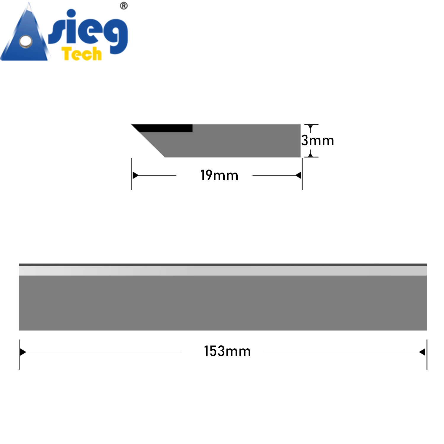 153×19×3mm Planer Blades Jointer Knives TCT for Woodworking Tools Thickness Planer Jointer - Set of 12 Pieces