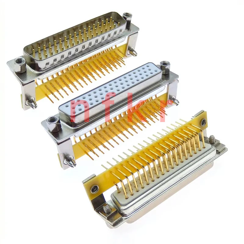 1PCS 2U Gold Plated Solid DR50 DB50 female/male PCB mount D-Sub 50-pin PCB connector RS232 connector 90 degree bend pin