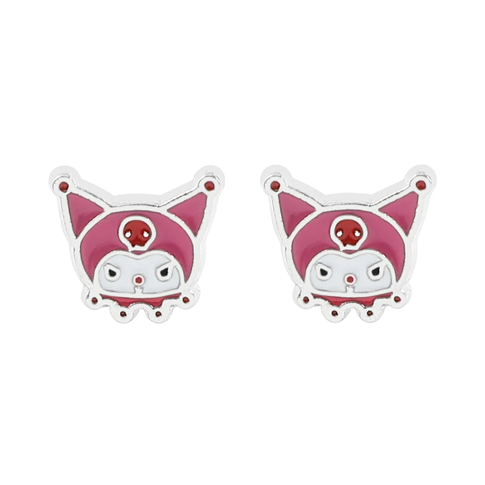 Cartoon Kuromi Earrings Sweet Cute Campus Style Girls Earrings Youthful Vitality Campus Breath Gifts