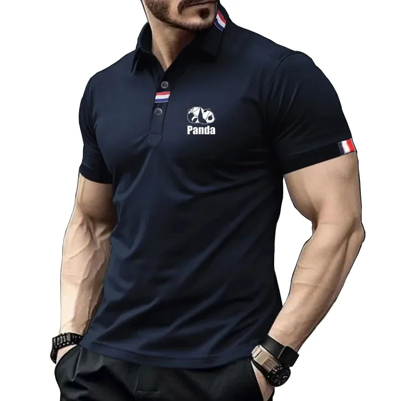 2025 new summer short sleeved polo shirt business casual short sleeved shirt