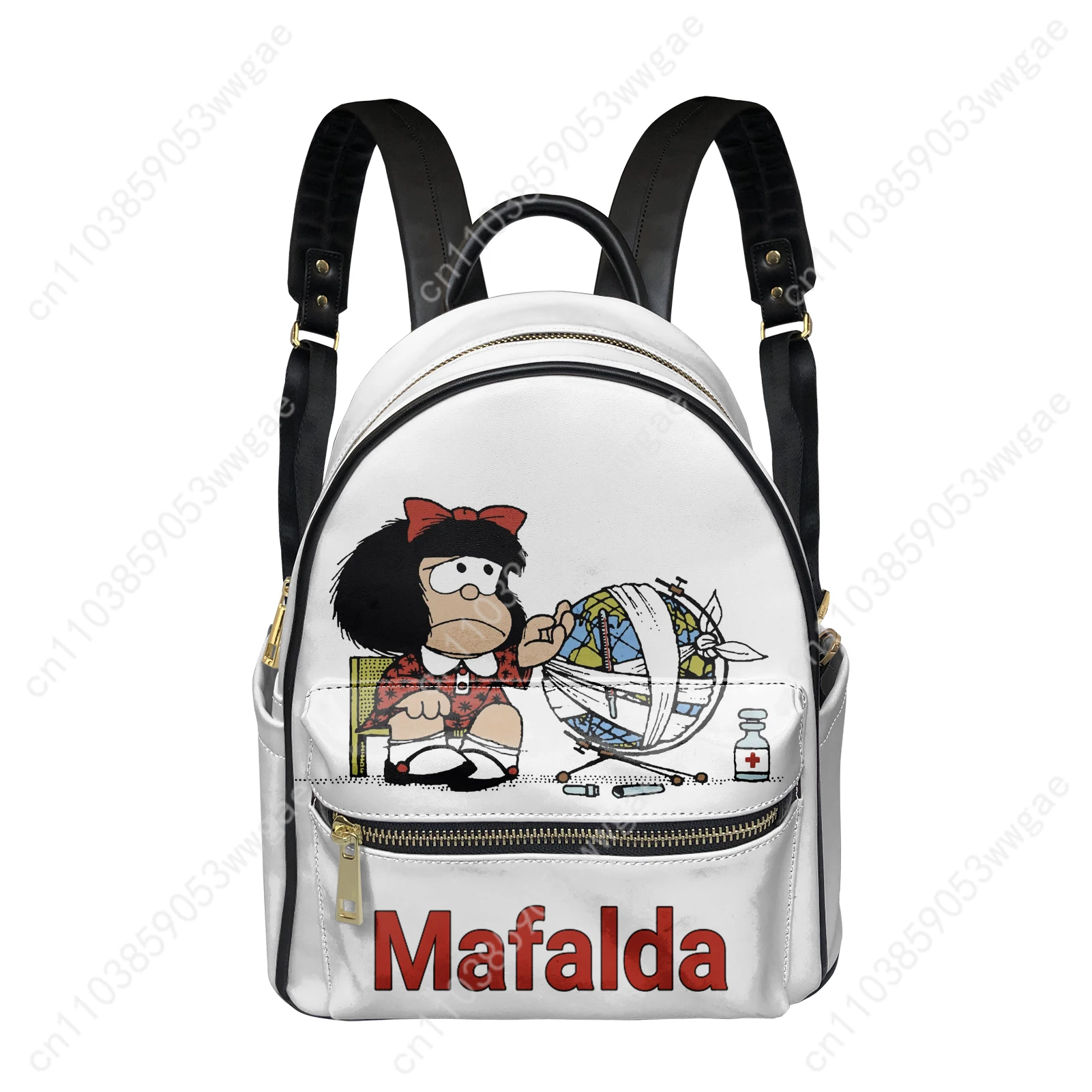Mafalda Backpack Womens Mens Knapsack Customized Text Image Double Shoulder Bags Business Travel Bookbag Rucksack Gift Daypack