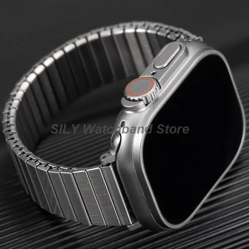 for Iwatch 7 6 SE 5 4 8 Men Women Stainless Steel Elastic Straps Bracelet  for Apple Watch Band 40/44/45/41/49/42/38mm Wristbelt