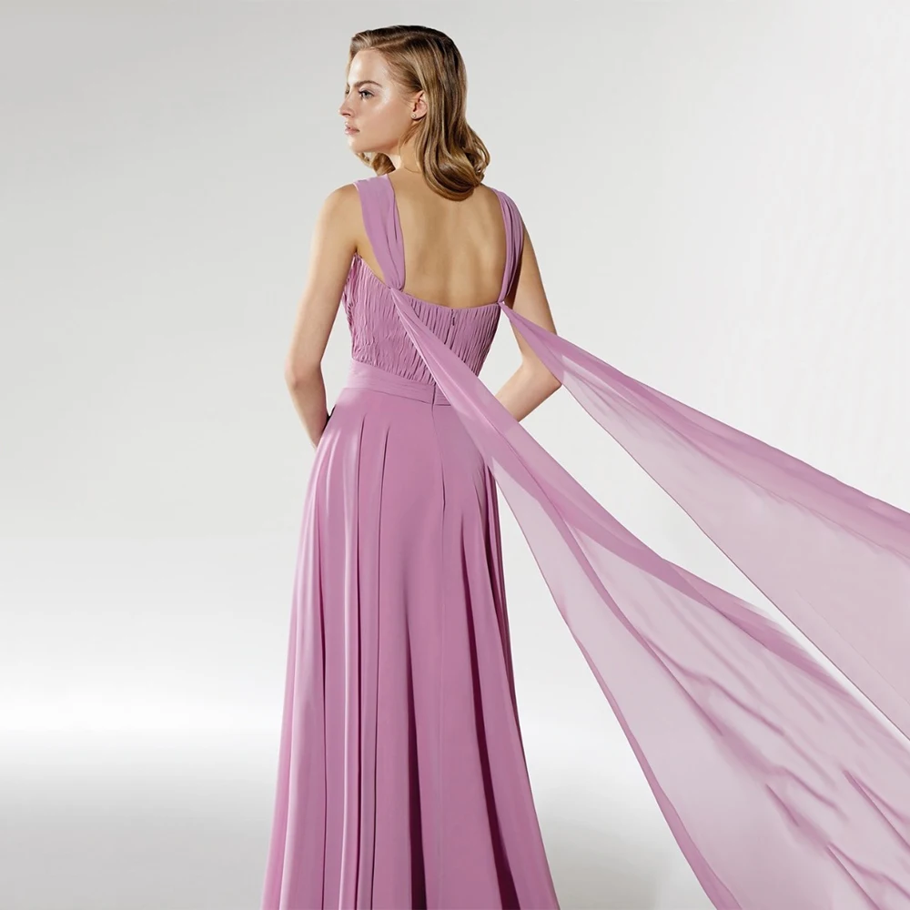 Robes longues personnalisées en mousseline de soie, élégantes, à fleurs, strass, ceinture plissée, ligne a, bretelles transparentes, robes d'occasion sur mesure, haute qualité