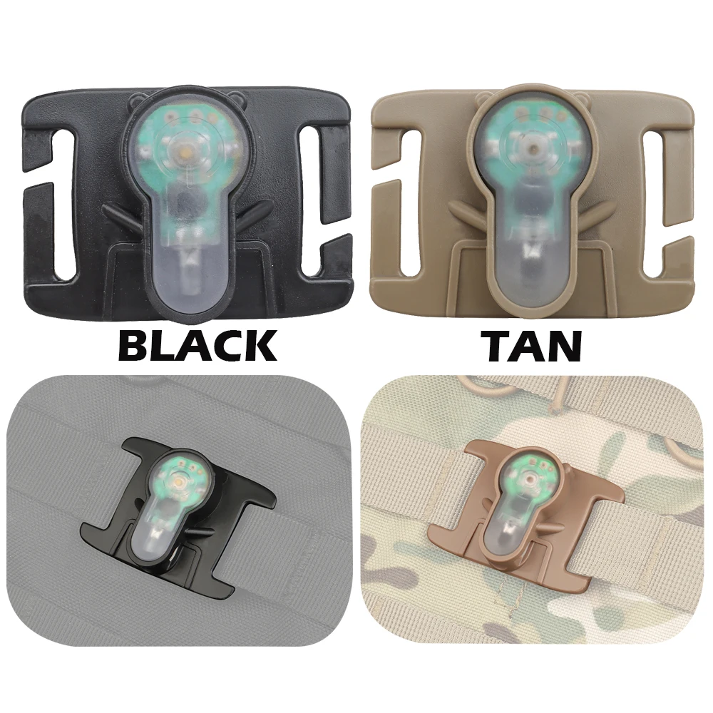 Luz de señal táctica MOLLE para Airsoft, chaleco de caza, chaleco de supervivencia, luz estroboscópica de rescate al aire libre, impermeable