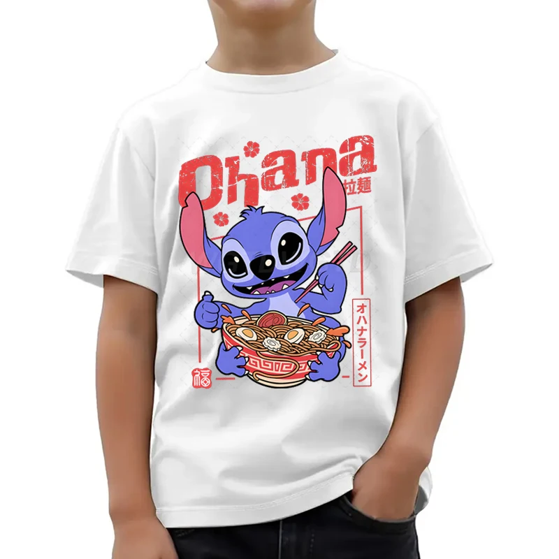 

Cute Stitch Eating Ramen Noodle Printed Shirt for Kids Ramen Lovers Kids Tee Harajuku Japanese Tee Cartoon Stitch Boy Clothes
