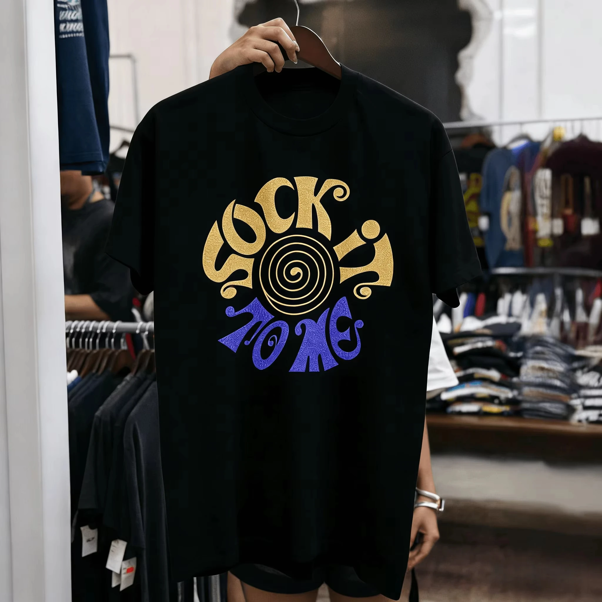 Vintage 'Sock It To Me' Graphic Tee 90s Fight Club Style T-shirts for Men's Clothing Casual Streetwear 2026 Summer New T Shirt