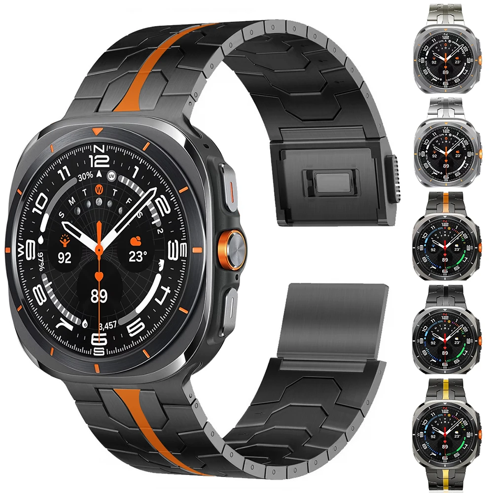 

Ремешок с магнитной застежкой для Samsung Galaxy Watch Ultra 2025 Браслет из нержавеющей стали для Samsung Watch 7 Ultra 47 мм Металлический ремешок