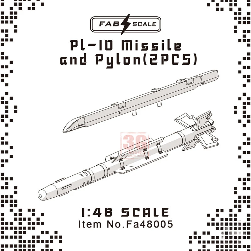 FAB 3D printing accessories FA48005 PL-10 missile and pylon 2pcs 1/48