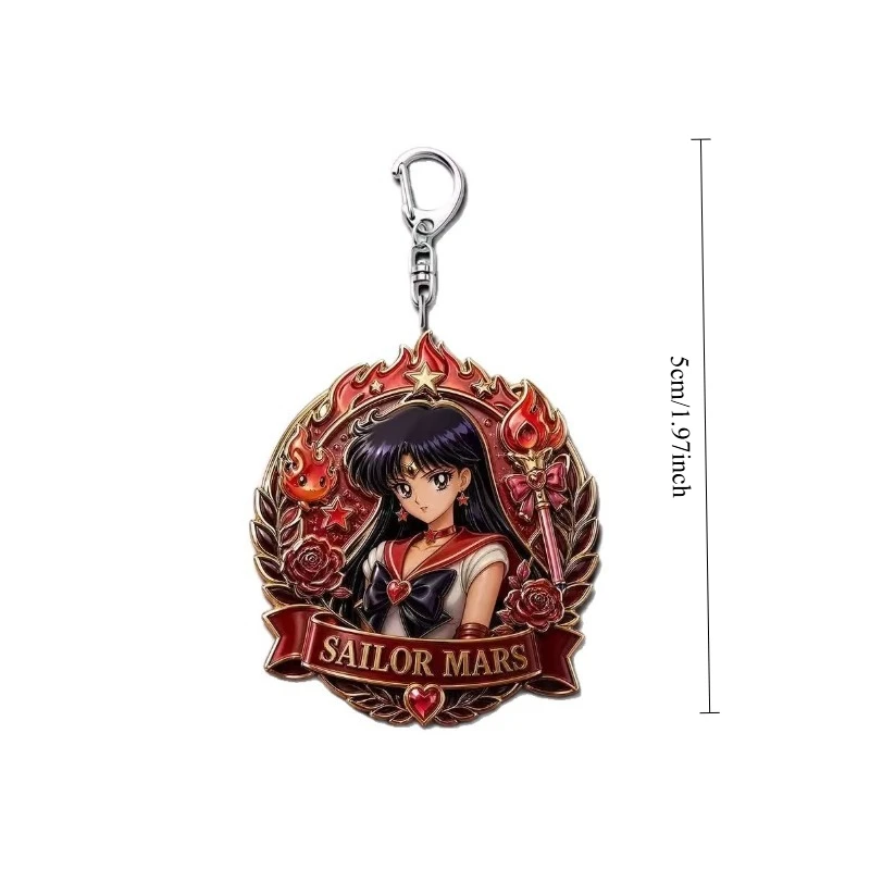 6PCS Sailor Moon Anime  Keychain Cartoon Character  Backpack Hanging Ornament Collectible Decorative Fan Gift view 6