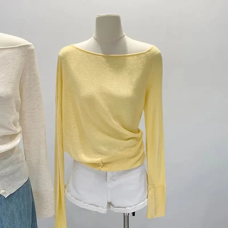 

Корейский простой трикотаж для похудения с очками, повседневная одежда на весну и осень, мягкая длинная теплая домашняя одежда све