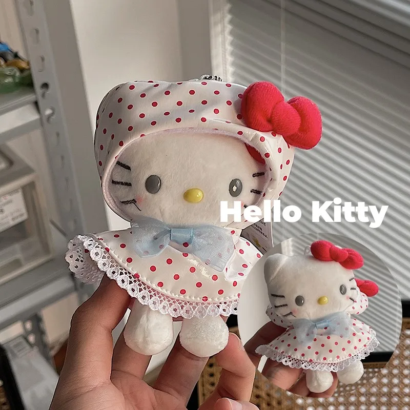 

Hello Kitty Cinnamoroll Kuromi My Melody Pom Pom Purin Pochacco Raincoat Series Cute Cartoon Plush Doll Pendant Key Buckle Gift