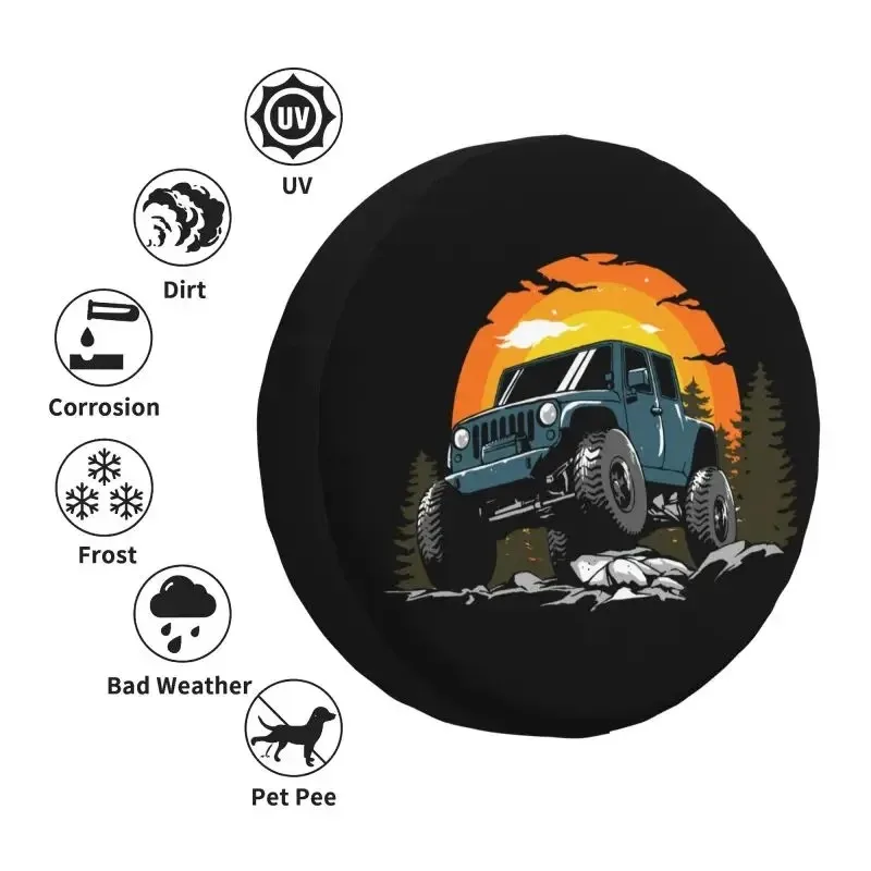 Adventure Travel Off Road Vehicle Spare Tire Cover for Honda CRV RV SUV 4WD 4x4 Car Wheel Protector Covers 14\