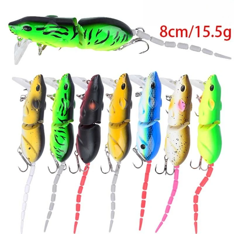 

2pcs 8cm/15.5g Bait Bionic Mouse Mino Two Section Long Throw Pencil Mino Sea Bass Leaping Mouth Black Fish Mock Bait