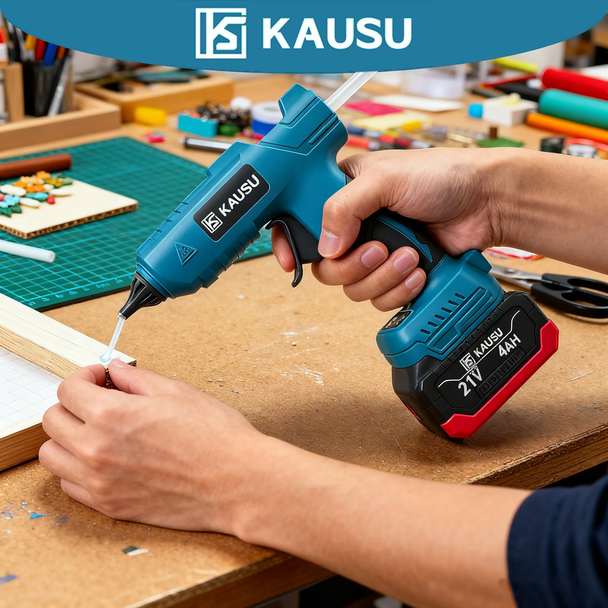 Cordless Electric Hot Glue Gun 60W Rechargeable Glue Gun With 10pcs 11mm Glue Sticks DIY Repairing Tools For Makita 18V Battery