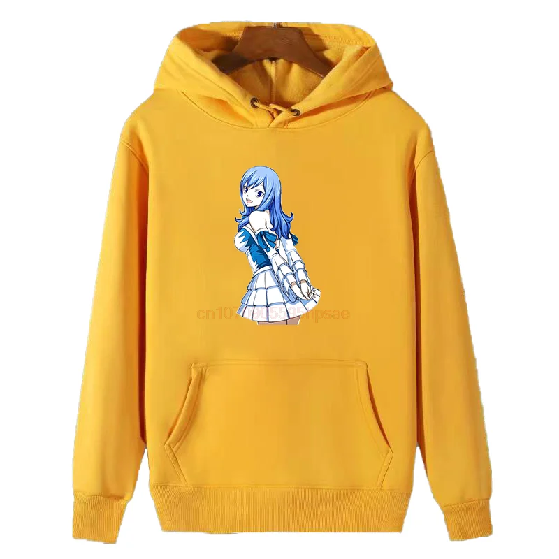 Anime Juvia Lockser moda gráfico sudaderas con capucha nuevo en sudaderas con capucha esenciales de invierno Sudadera con capucha suéter grueso Sudadera con capucha