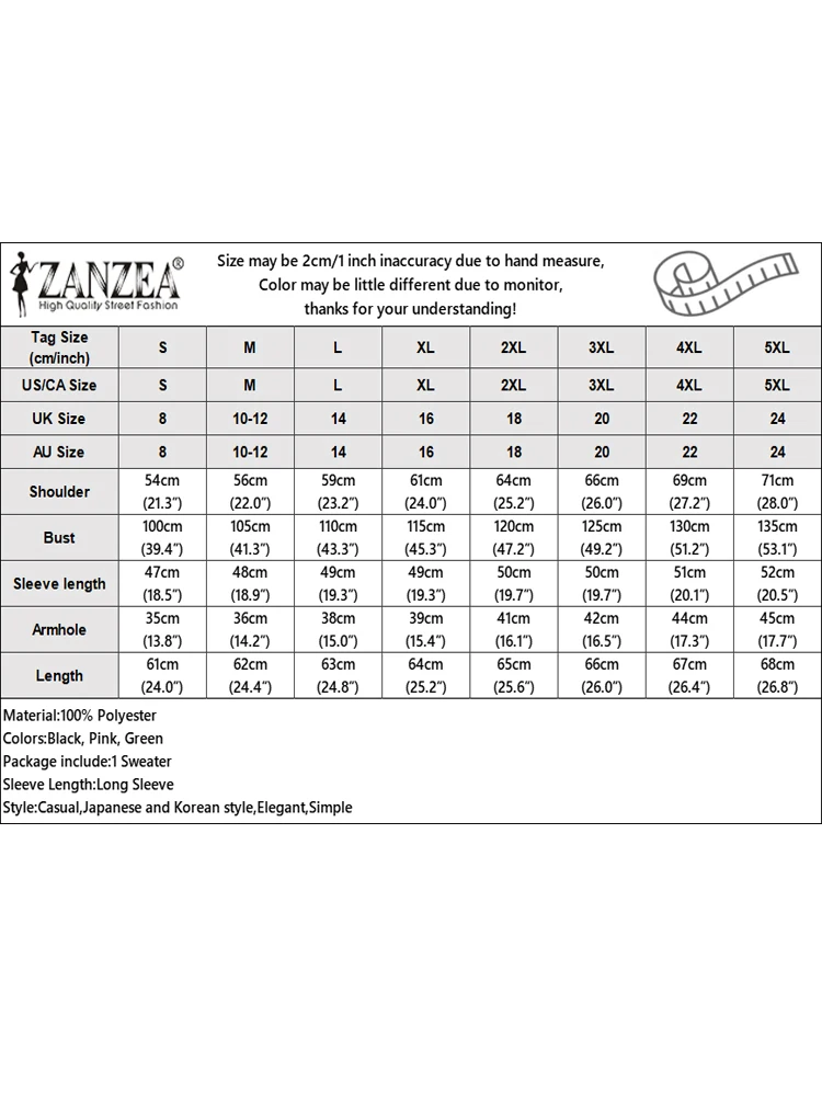 เสื้อสเวตเตอร์ ZANZEA คอลเลคชั่นฤดูใบไม้ร่วง 2025 ลายปะติด สำหรับผู้หญิง เสื้อไหมพรมถัก แขนยาว สไตล์ทันสมัย เสื้อกันหนาว คอกลม สตรีทแวร์