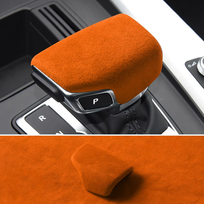 مصنوعة من الكانتارا لأودي سبورت B9 F5 FY A4 S4 A5 S5 RS4 RS5 Q5L SQ5 Q5 Q7 مقبض ناقل الحركة غطاء الكسوة اكسسوارات السيارات الداخلية #4