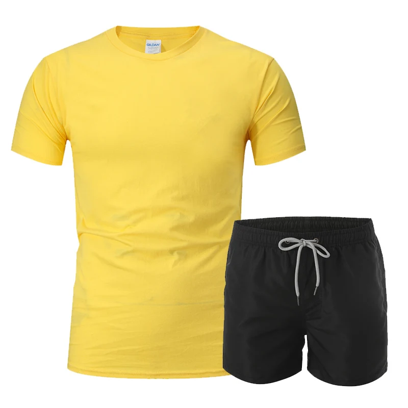 Fashion Summer 2023 new men's casual sports trend suit short-sleeved shorts five pants two-piece suit